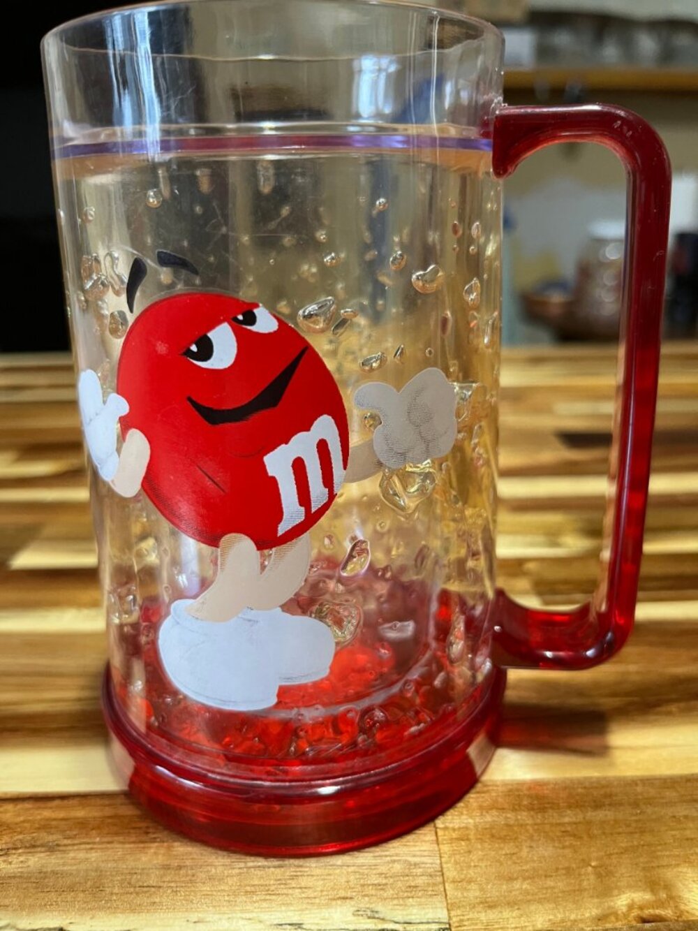 M&M Classic Pose Freez Mug Orange/BLUE /GREEN OR RED Plastic Drinkware - Blue